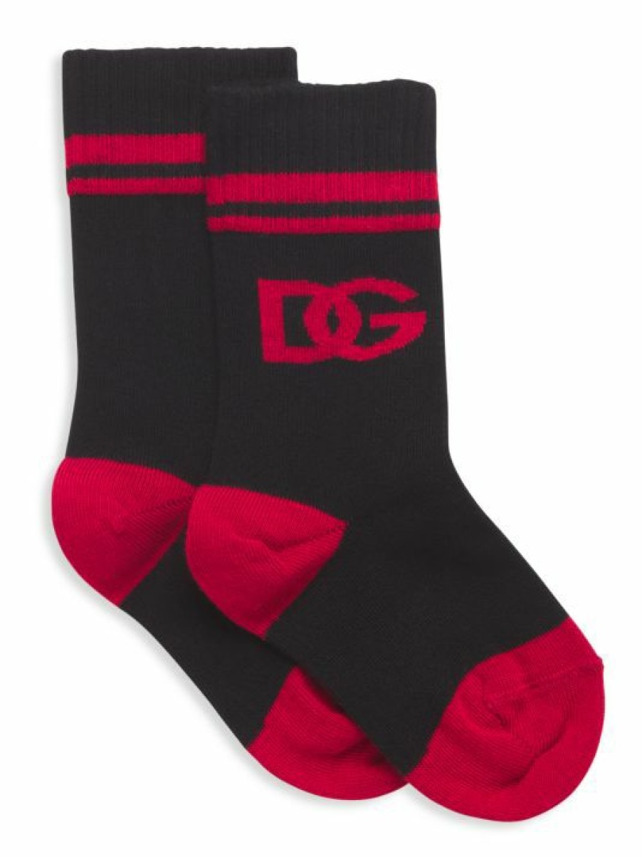 Accessories * | Dolce&Gabbana Kid'S Logo Socks For Kids