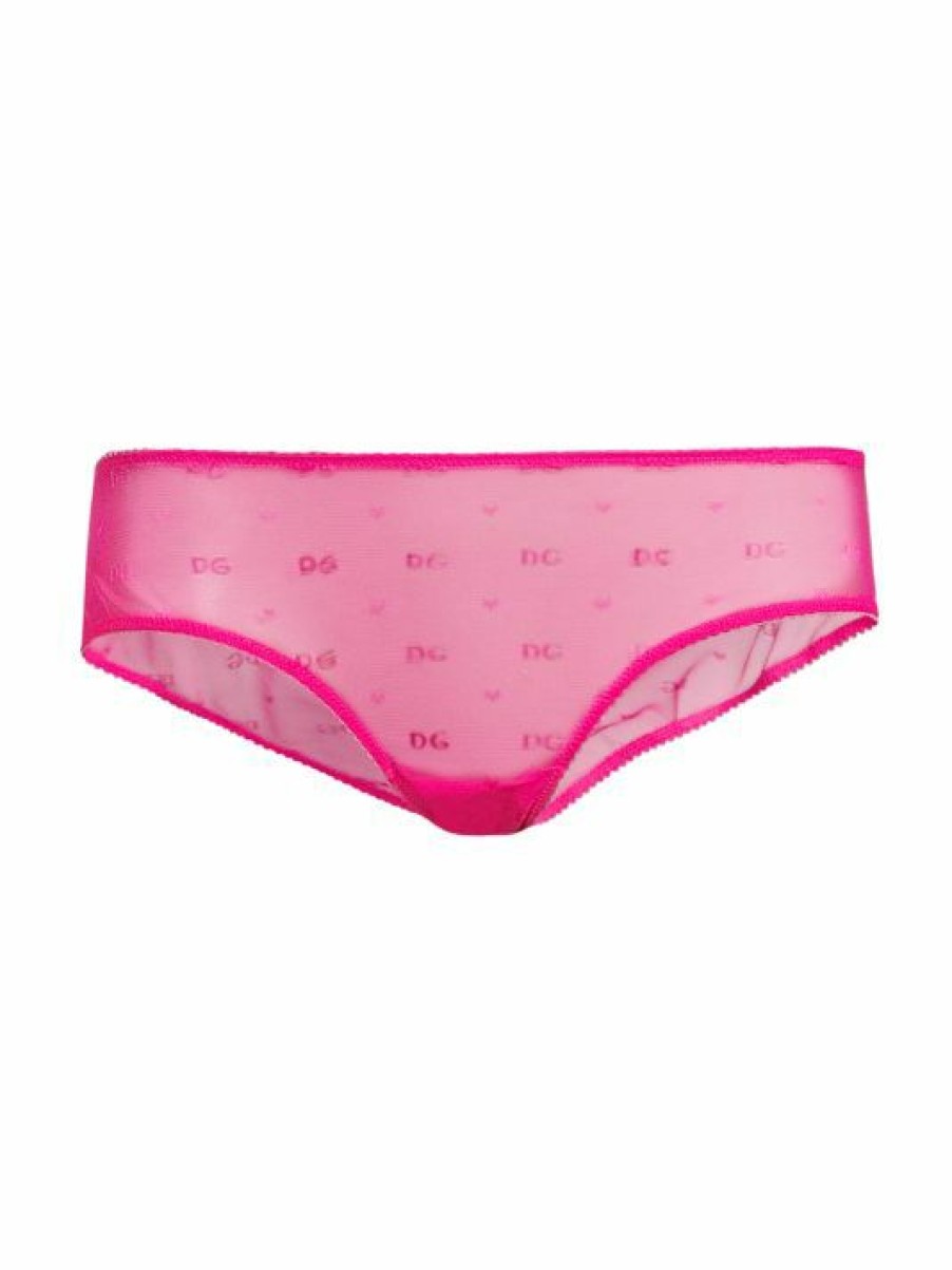 Women'S Clothing * | Dolce&Gabbana Stretch Tulle Monogram Briefs