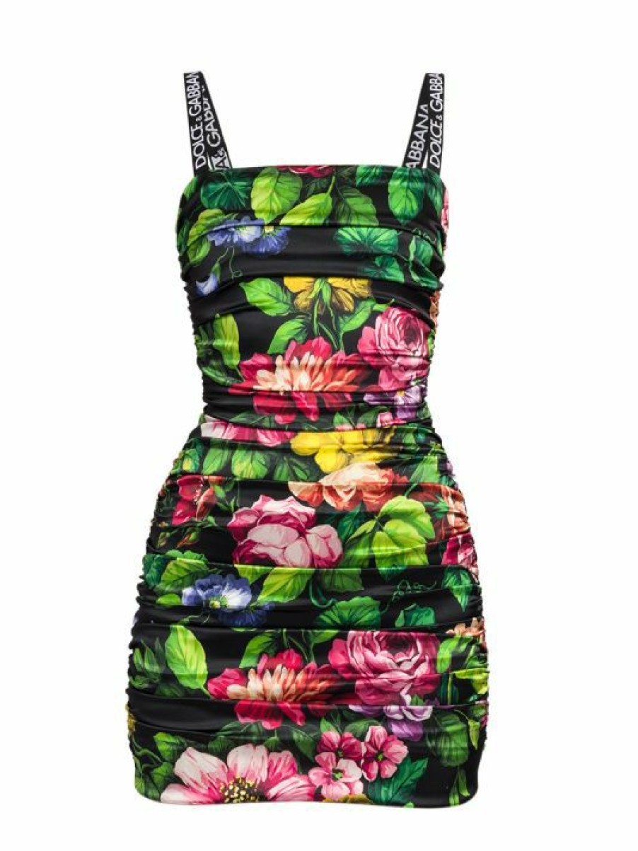 Women'S Clothing * | Dolce&Gabbana Floral Satin Mini Dress