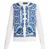 Women'S Clothing * | Dolce&Gabbana Printed Silk Cardigan. 18 Gauge.