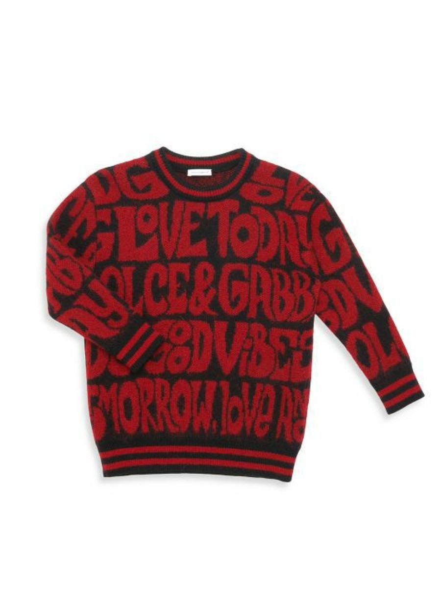 Kids * | Dolce&Gabbana Boy'S Good Vibes Sweater For Kids