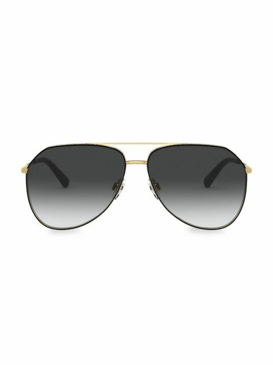 Accessories * | Dolce&Gabbana 59Mm Aviator Sunglasses Black