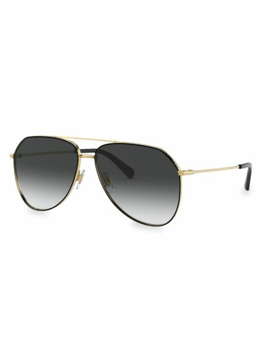 Accessories * | Dolce&Gabbana 59Mm Aviator Sunglasses Black