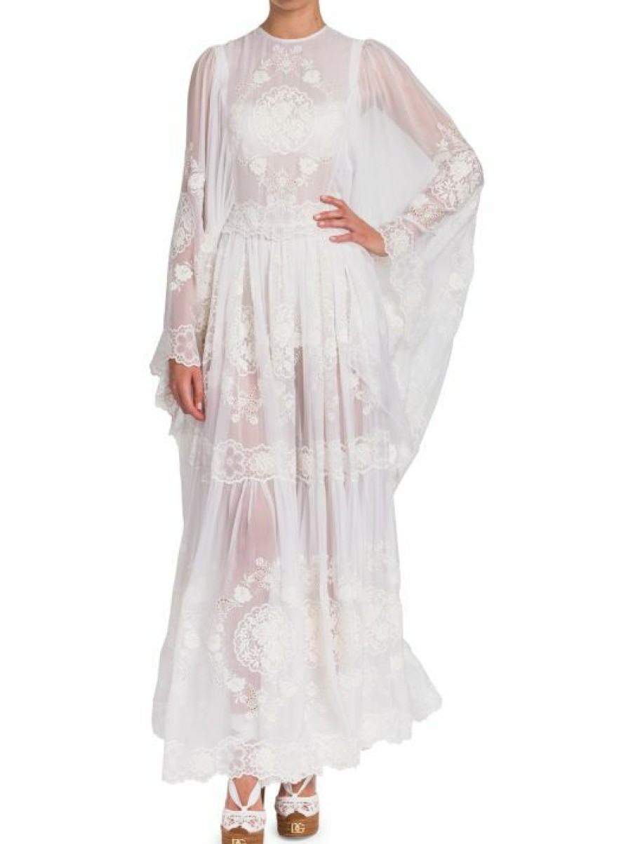 Women'S Clothing * | Dolce&Gabbana Sheer Embroidered & Eyelet Maxi-Dress