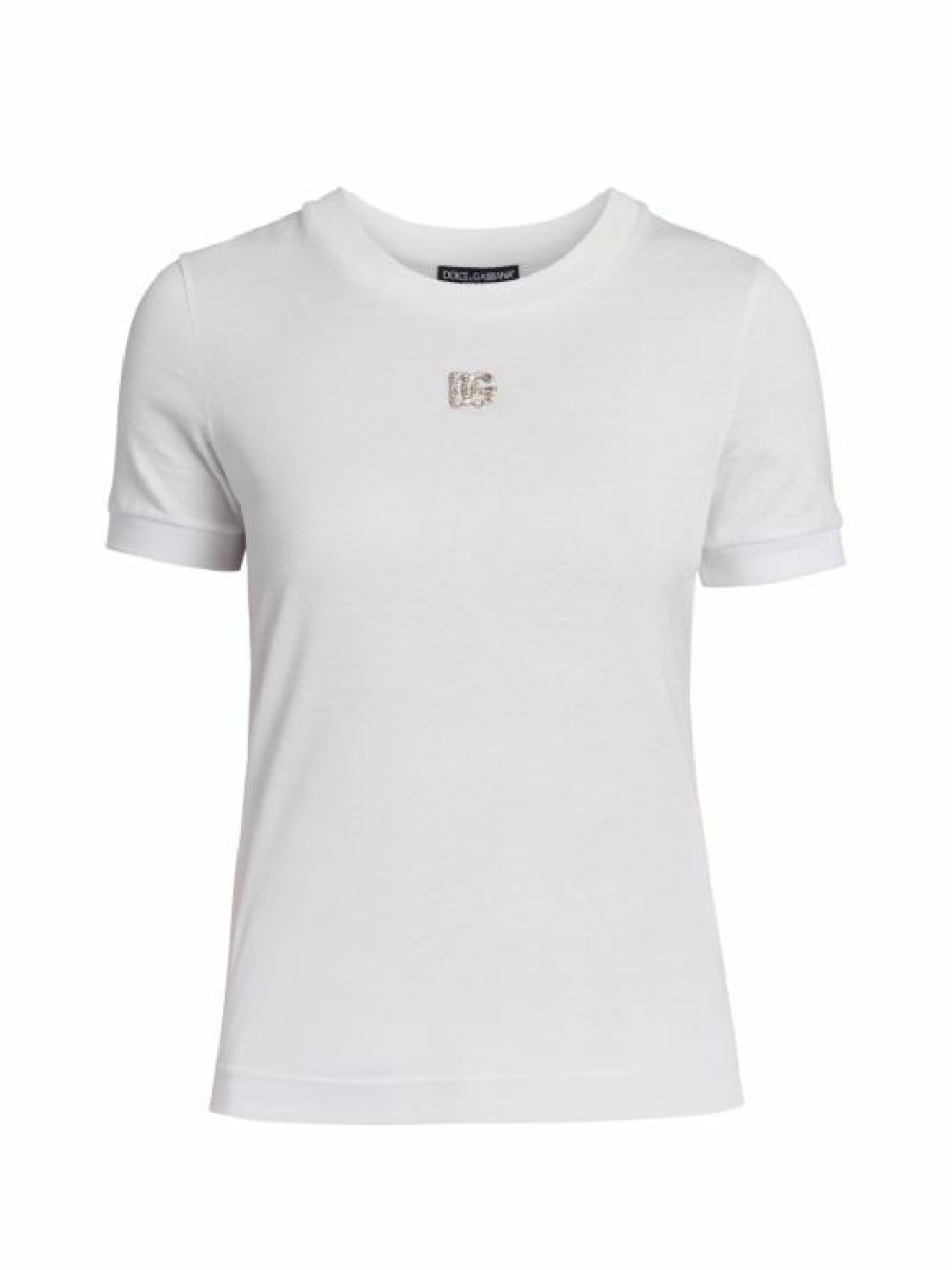 Men * | Dolce&Gabbana Crystal-Embellished Logo T-Shirt