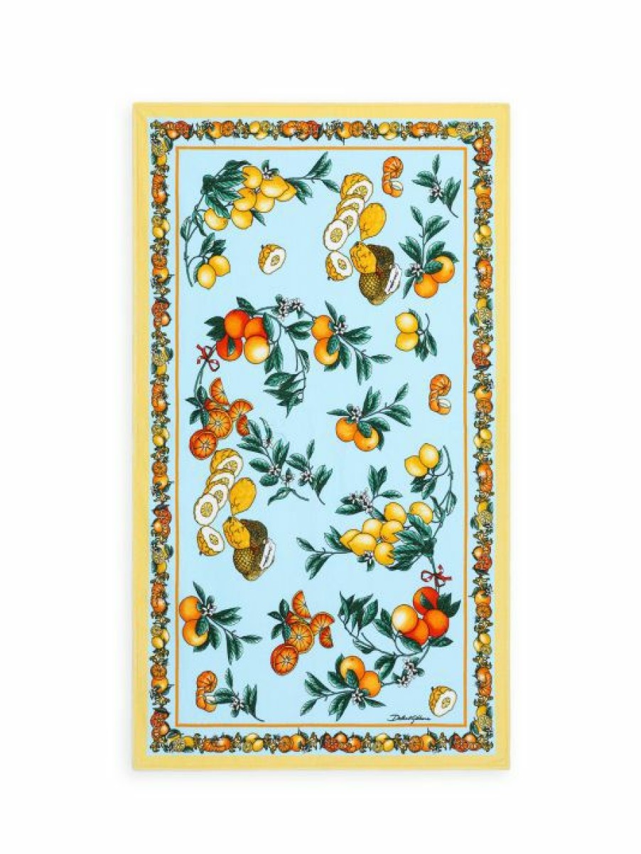 Kids * | Dolce&Gabbana Agrumi Print Beach Towel For Kids