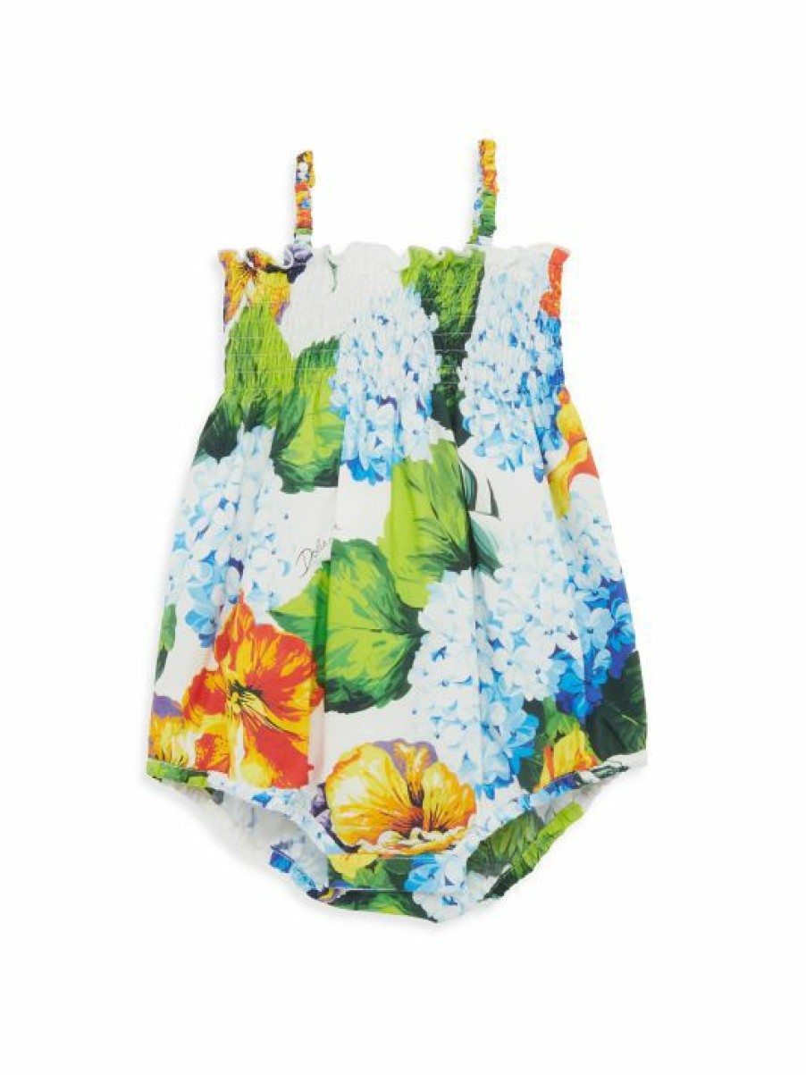 Kids * | Dolce&Gabbana Baby Girl'S Floral Bubble Romper For Kids