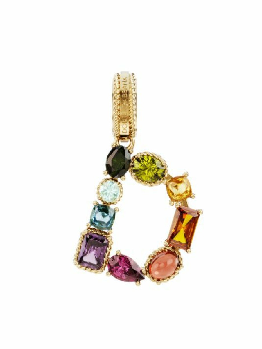 Jewelry * | Dolce&Gabbana Rainbow Alphabet 18K Yellow Gold & Multi Gemstone Initial D Charm