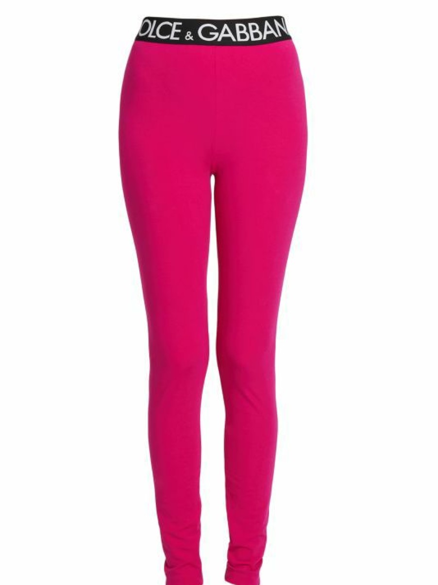 Women'S Clothing * | Dolce&Gabbana Capri High-Waisted Logo Leggings