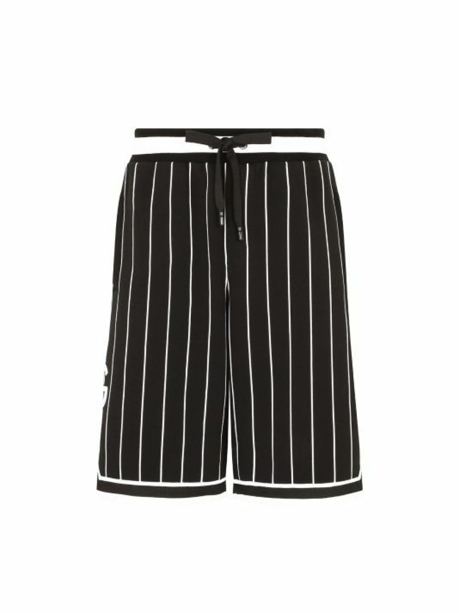 Men * | Dolce&Gabbana Striped Jersey Bermuda Shorts For Men