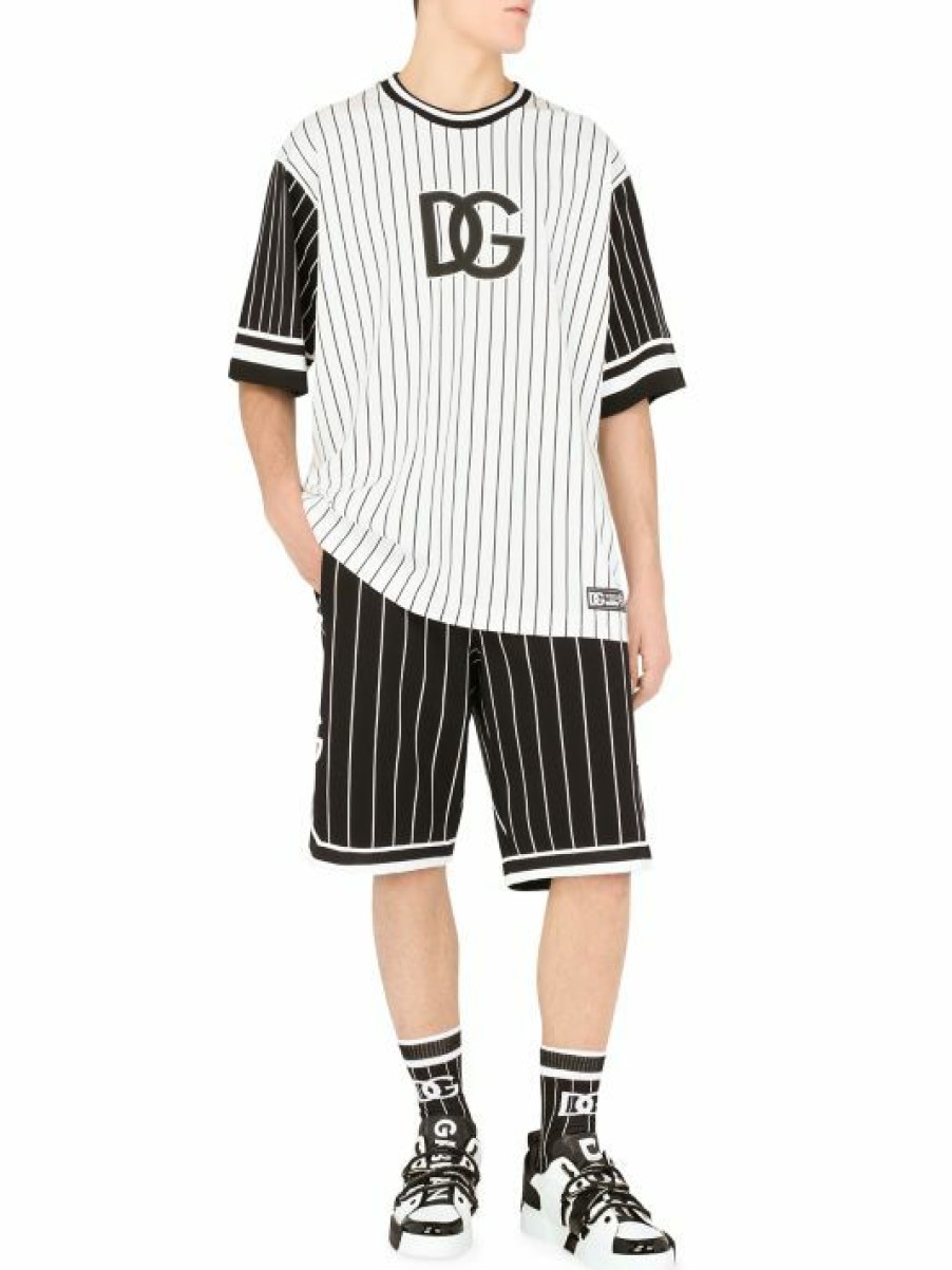 Men * | Dolce&Gabbana Striped Jersey Bermuda Shorts For Men