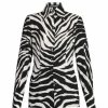 Women'S Clothing * | Dolce&Gabbana Zebra Zebra-Print Button-Front Blouse