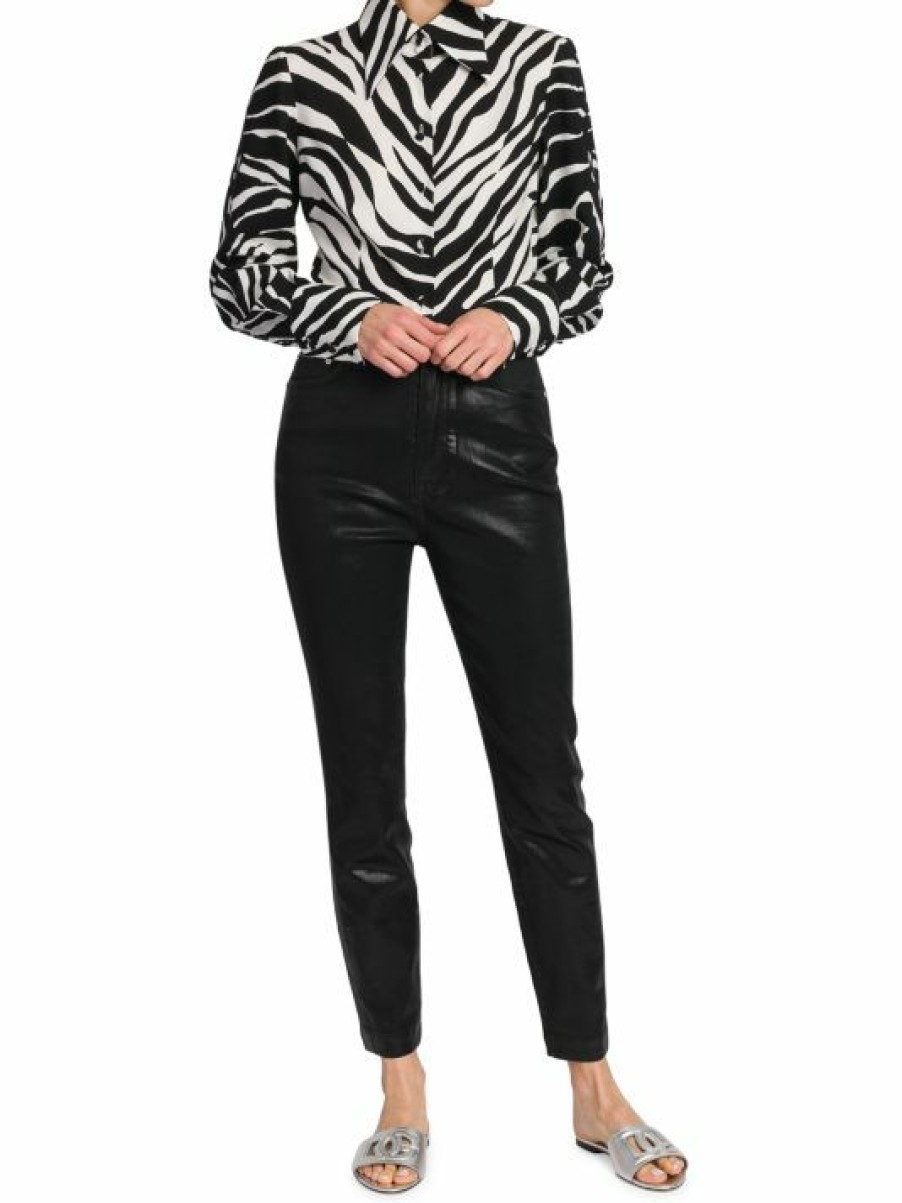 Women'S Clothing * | Dolce&Gabbana Zebra Zebra-Print Button-Front Blouse