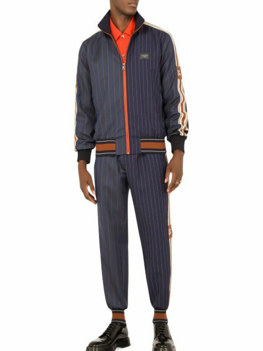 Men * | Dolce&Gabbana Pin-Striped Track Pants For Men