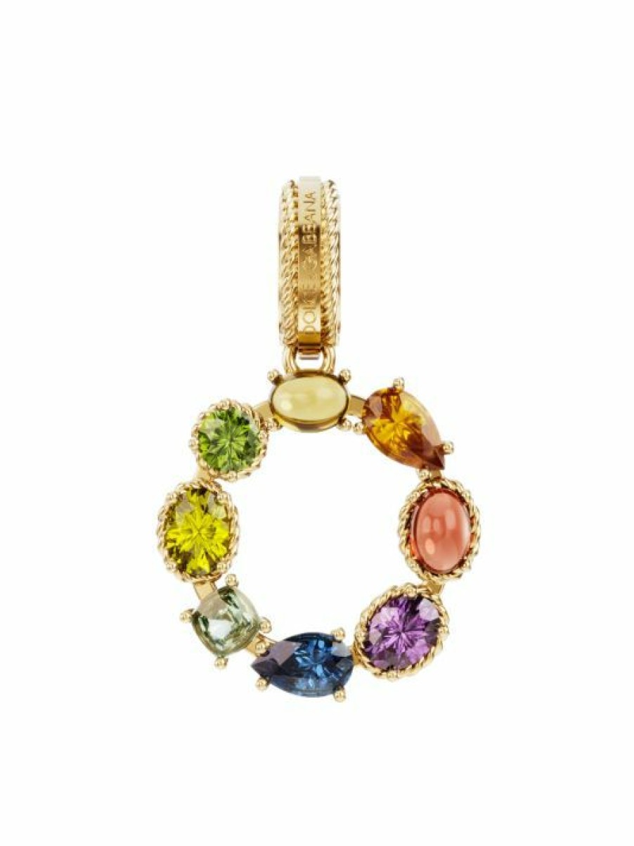 Jewelry * | Dolce&Gabbana Rainbow Alphabet 18K Yellow Gold & Multi Gemstone Initial O Charm