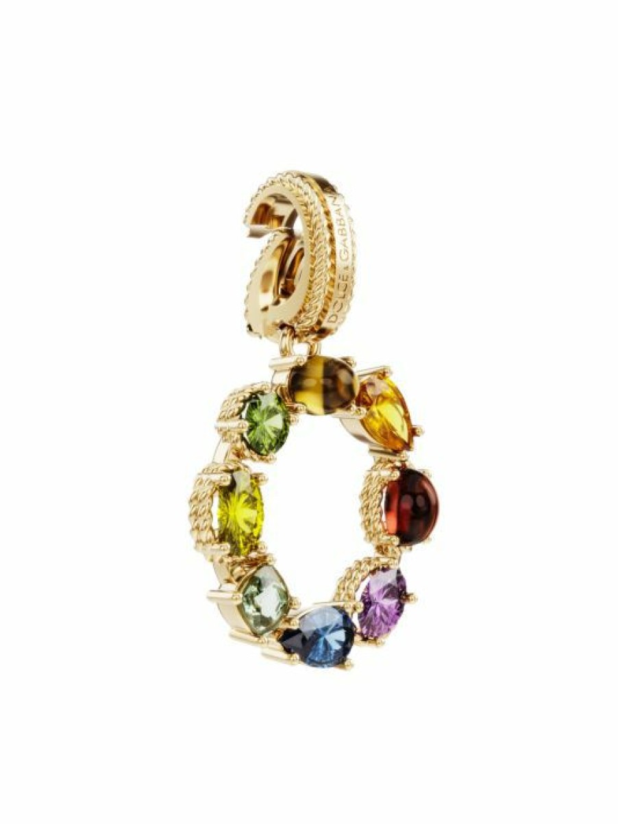 Jewelry * | Dolce&Gabbana Rainbow Alphabet 18K Yellow Gold & Multi Gemstone Initial O Charm