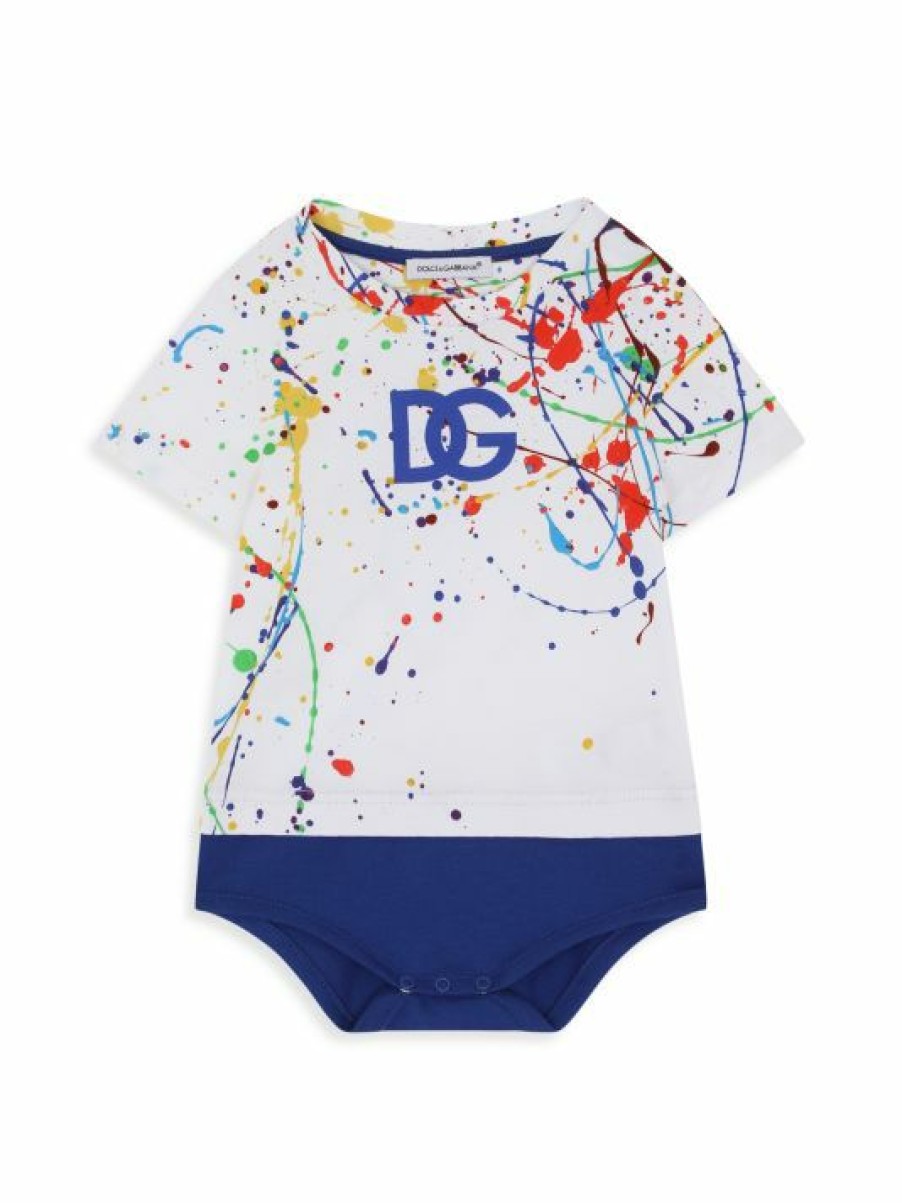 Kids * | Dolce&Gabbana Baby Girl'S Splatter Logo Onesie For Kids