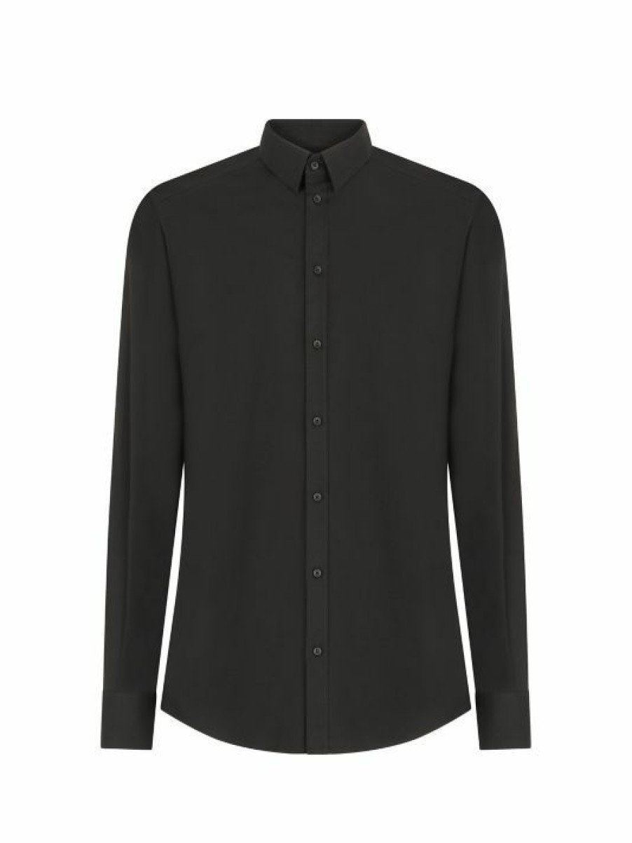 Men * | Dolce&Gabbana Long-Sleeve Stretch Cotton Shirt For Men