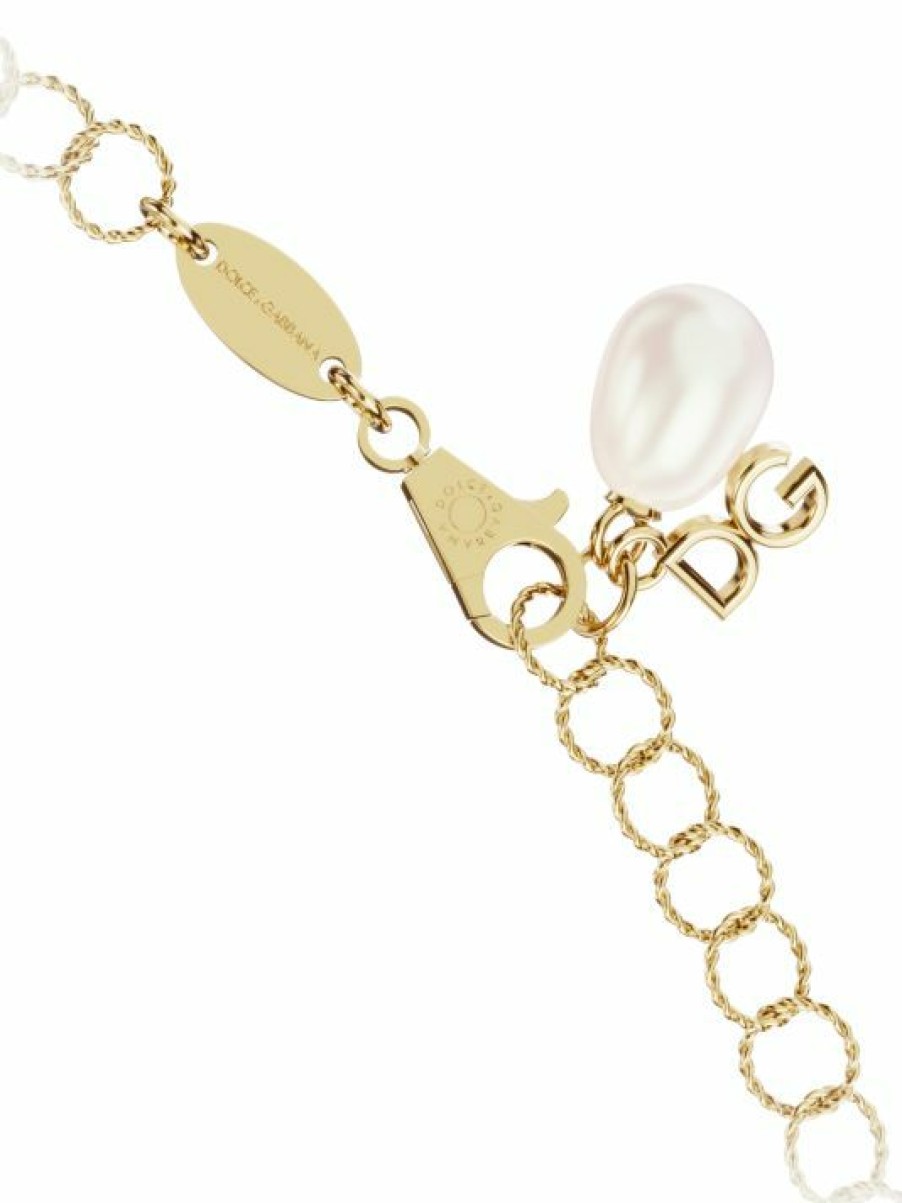 Jewelry * | Dolce&Gabbana 18K Gold & Pearl Cable Chain Bracelet