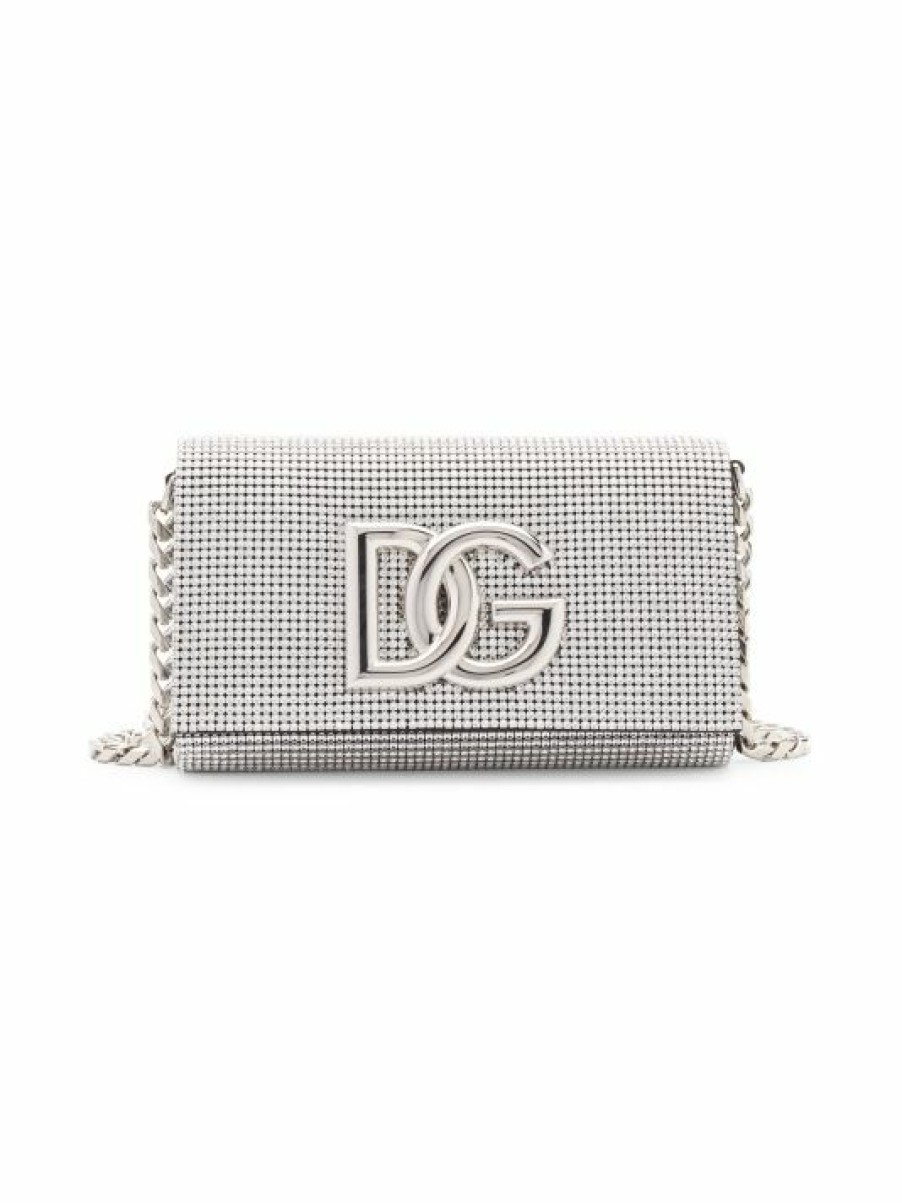 Handbags * | Dolce&Gabbana Crystal-Embellished Clutch-On-Chain