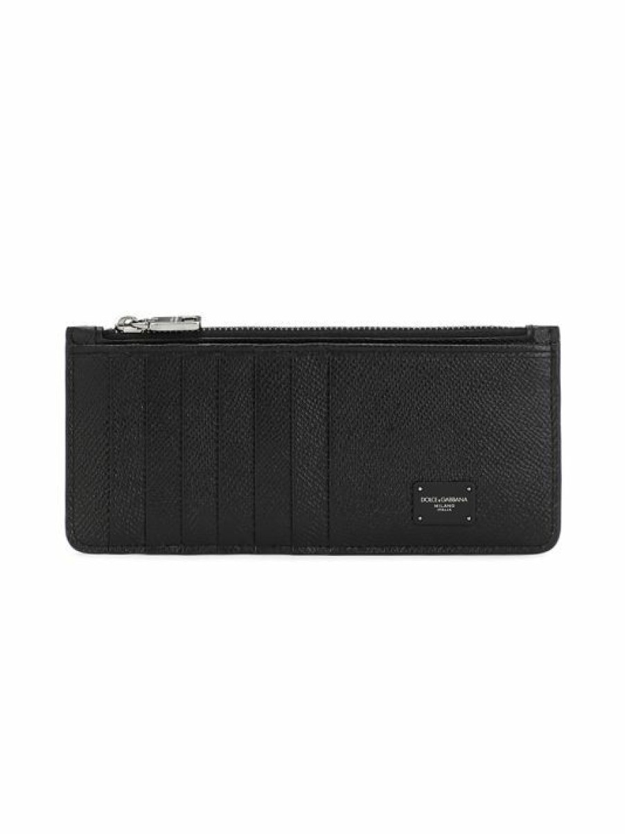 Accessories * | Dolce&Gabbana Long Zip Leather Card Case For Men