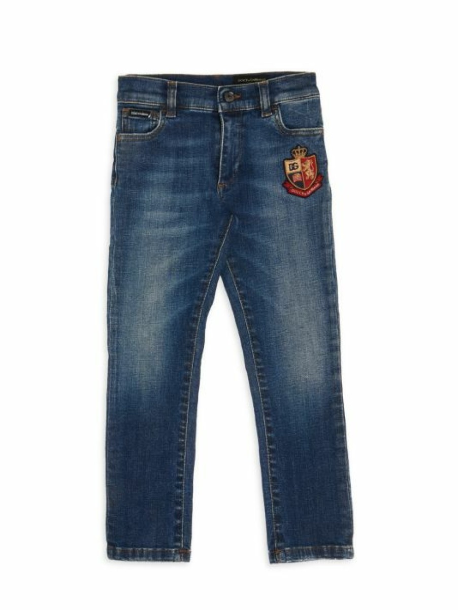 Kids * | Dolce&Gabbana Boy'S Embroidered Jeans For Kids