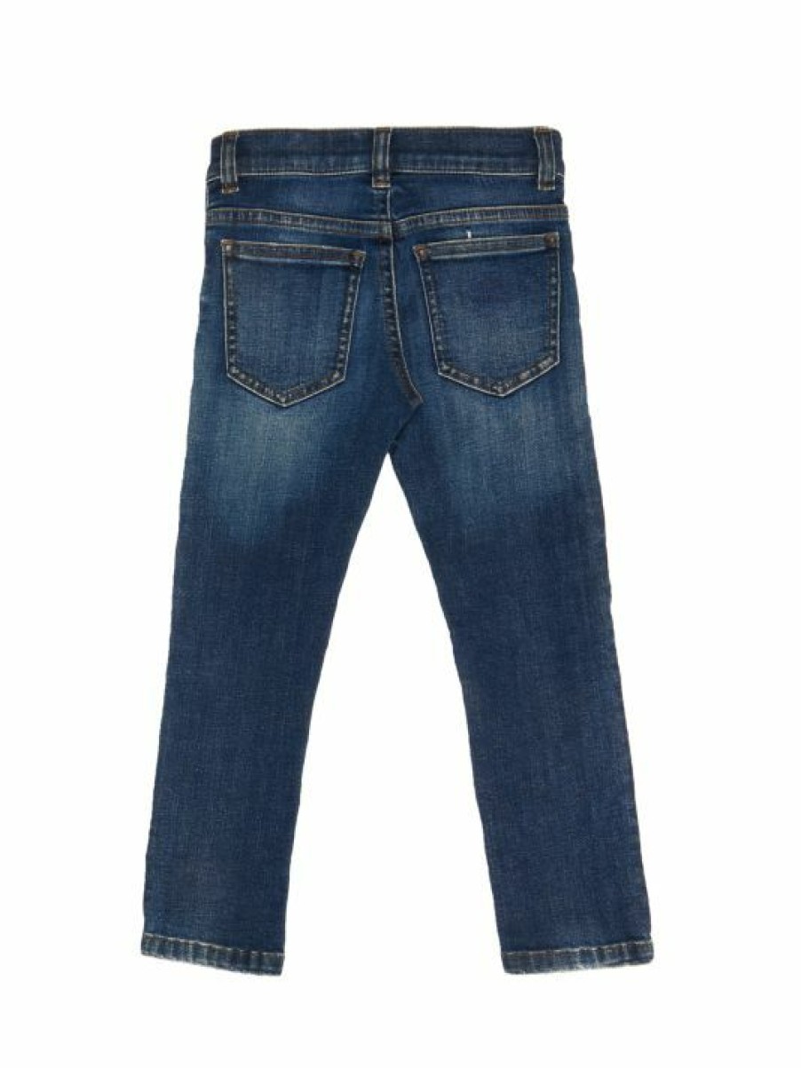 Kids * | Dolce&Gabbana Boy'S Embroidered Jeans For Kids