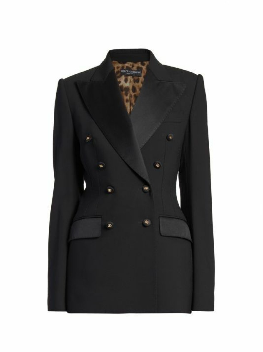 Men * | Dolce&Gabbana Double-Breasted Wool Blazer