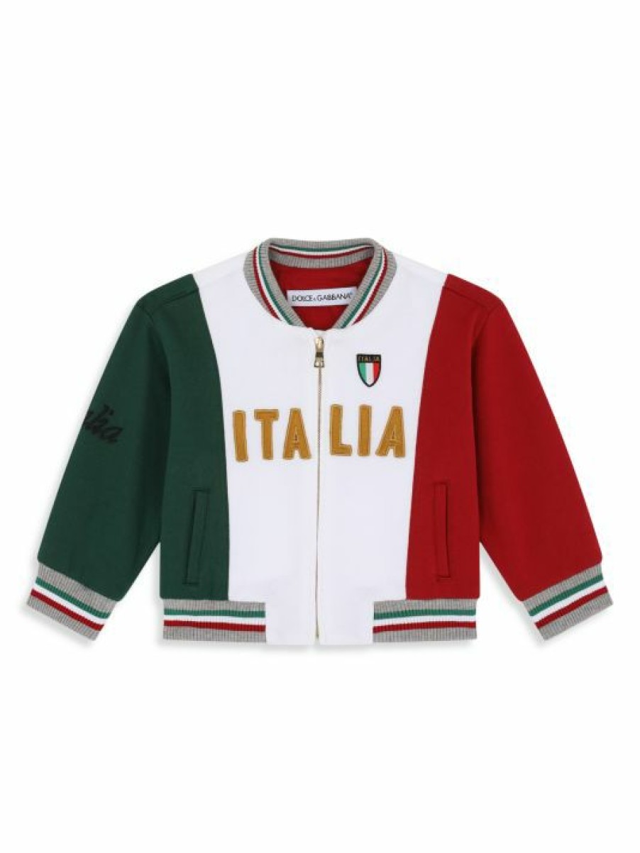 Kids * | Dolce&Gabbana Baby Boy'S Tricolor Italia Bomber Jacket For Kids