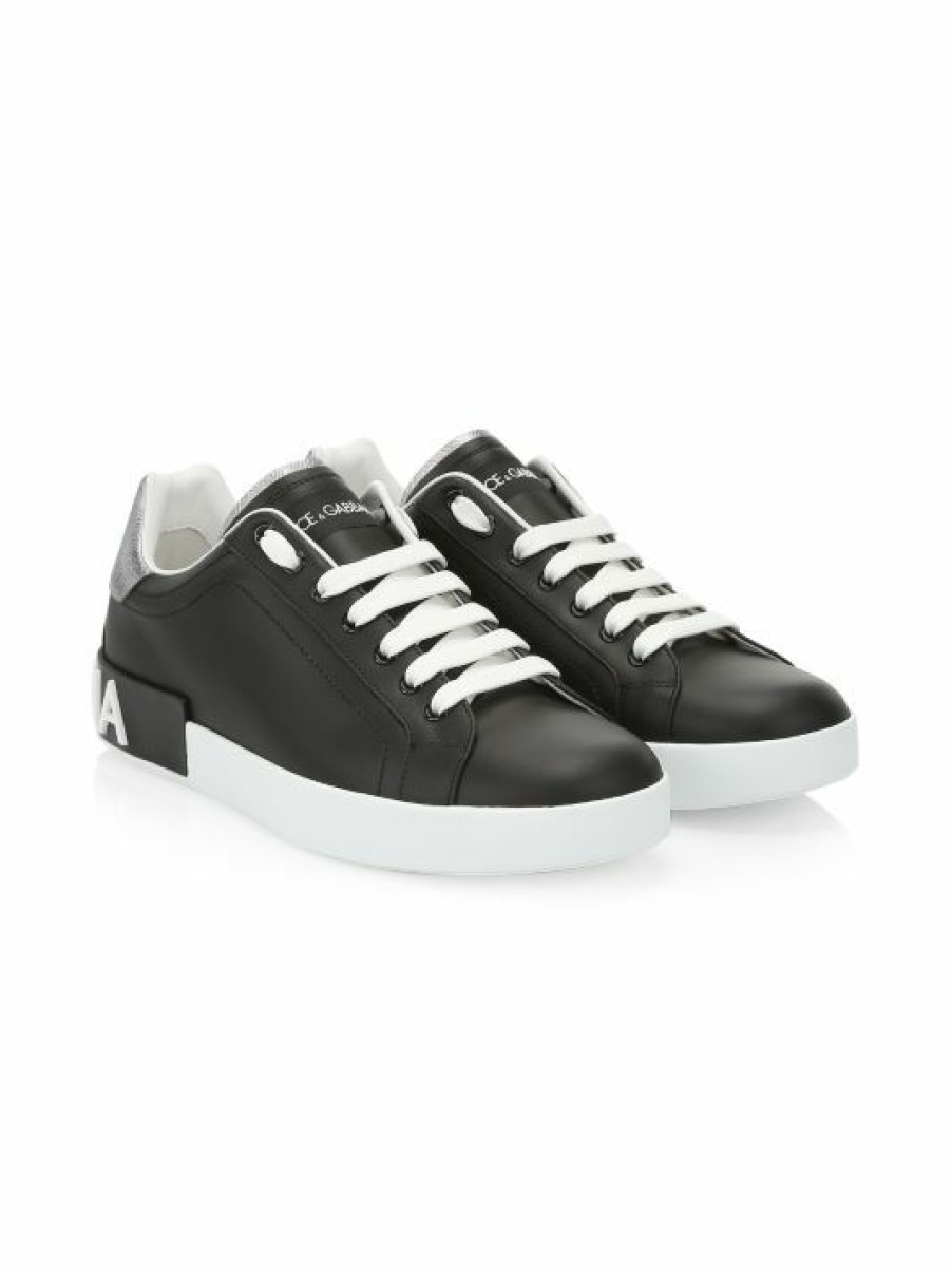 Men * | Dolce&Gabbana Portofino Leather Sneakers For Men