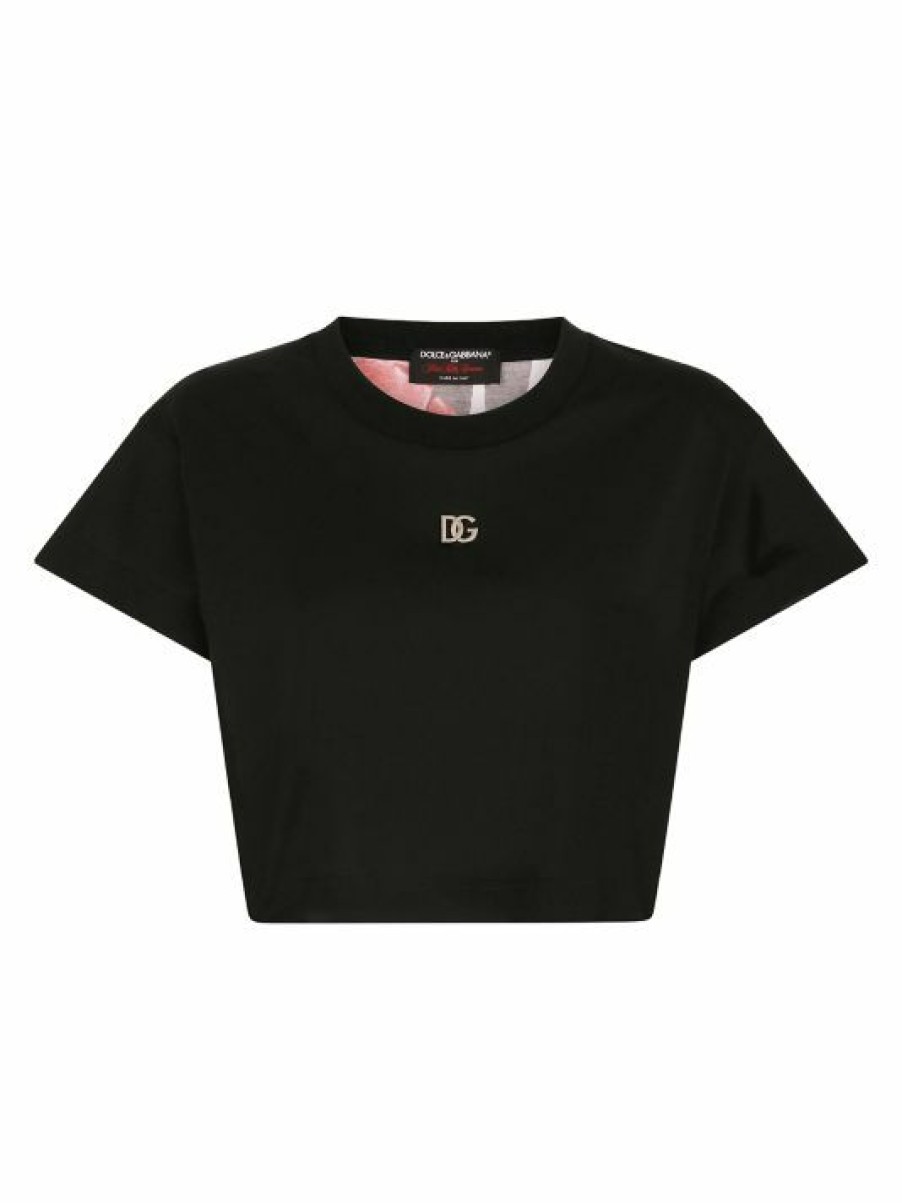 Men * | Dolce&Gabbana Logo Cropped T-Shirt