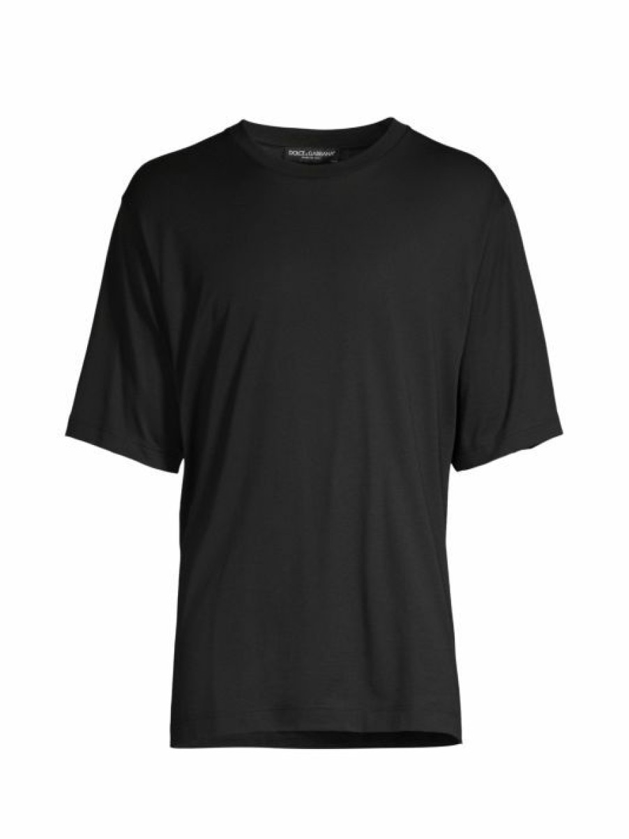 Men * | Dolce&Gabbana Solid Cotton T-Shirt For Men