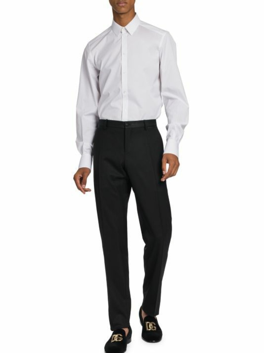 Men * | Dolce&Gabbana Single-Pleat Stretch Wool Pants For Men