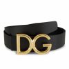 Accessories * | Dolce&Gabbana Leather Logo Belt For Men