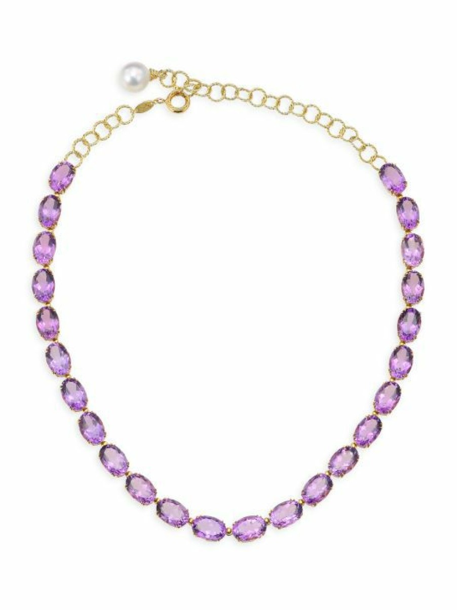 Jewelry * | Dolce&Gabbana 18K Yellow Gold 10-11Mm Baroque Pearl & Amethyst Necklace