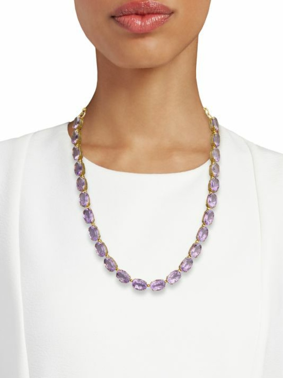 Jewelry * | Dolce&Gabbana 18K Yellow Gold 10-11Mm Baroque Pearl & Amethyst Necklace